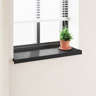 Prozorska klupčica, crna s drvenim uzorkom, 80 x 35 x 4.5 cm, PVC