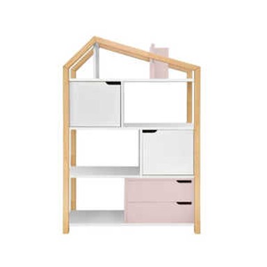 BELLAMY Polica za knjige Manhattan Phoebe, bijelo/roza