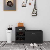 Klupa za cipele crna 94,5 x 31 x 57 cm od iverice