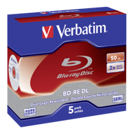 VERBATIM 1x5 BD-RE Blu-Ray 50GB 2x Speed, bijelo plava površina JC