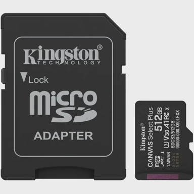 KINGSTON Memorijska kartica microSDXC Canvas Select Plus, 512GB, crna, UHS-I, U3, Class 10, V30