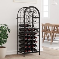 Stalak za vino za 41 bocu crni 45 x 36 x 120 cm kovano željezo