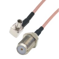 Pigtail kabel TS9 kutni utikač / F utičnica, RG316, 15 cm