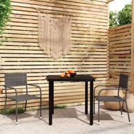 3 dijelni vrtni blagovaonski set sivi, dužina stola 80 cm
