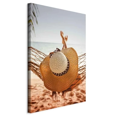 Slika Viseća mreža na plaži, jednodijelna, okomita, 60x90 cm, na talijanskom platnu