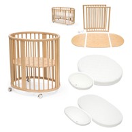 STOKKE Krevetić Sleepi Mini V3 s madracem, plahtom i kompletom za produženje, natural
