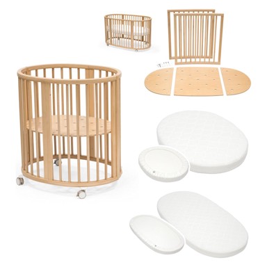 STOKKE Krevetić Sleepi Mini V3 s madracem, plahtom i kompletom za produženje, natural