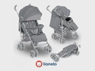 LIONELO Dječja kolica IRMA siva + zaštita za noge, od komaraca
