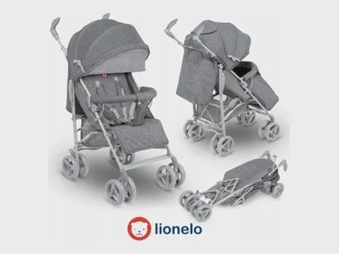 LIONELO Dječja kolica IRMA siva + zaštita za noge, od komaraca