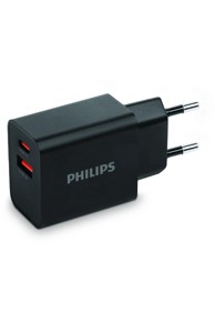 PHILIPS Kućni punjač, USB-C + USB-A, 20 W + 18 W, bijela