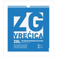 Vrećica ZG za miješani komunalni otpad 20L pk10, plava