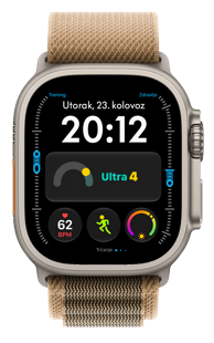 APPLE Pametni sat Watch Ultra 4 GPS + Cellular 49 mm s kućištem od prirodnog titanija i pustinjskim remenom Alpine Loop L