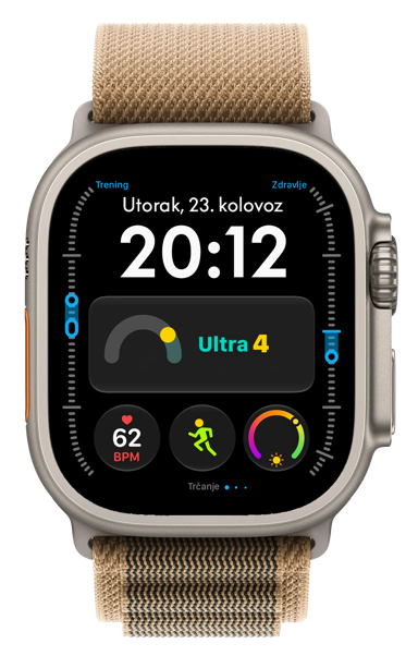 APPLE Pametni sat Watch Ultra 4 GPS + Cellular 49 mm s kućištem od prirodnog titanija i pustinjskim remenom Alpine Loop L