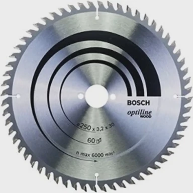 BOSCH List kružne pile Optiline Wood, 250x3.2 mm, 60 zuba, ATB, za stolne pile