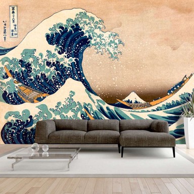 Samoljepljiva foto tapeta Hokusai The Great Wave off Kanagawa (Reproduction) 392x280