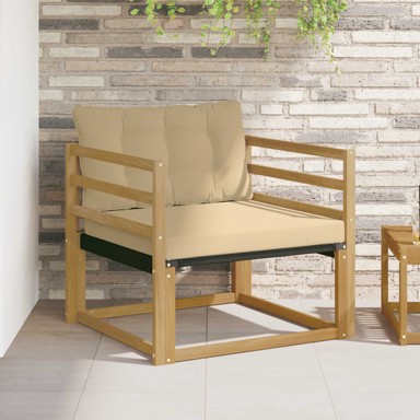 Set vanjskih sofa, masivno bagremovo drvo, bijela
