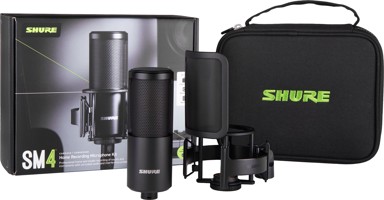 SHURE Mikrofon SM4 kondenzatorski s amortizerom/magnetnim filtrom protiv udarca, crni