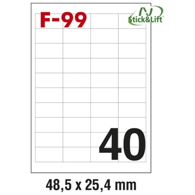 FORNAX Odljepljive etikete ILK, 48,5 x 25,4 mm, 100 listova
