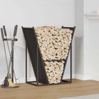 Stalak za drva crni 69,5x35x81 cm hladno valjani čelik