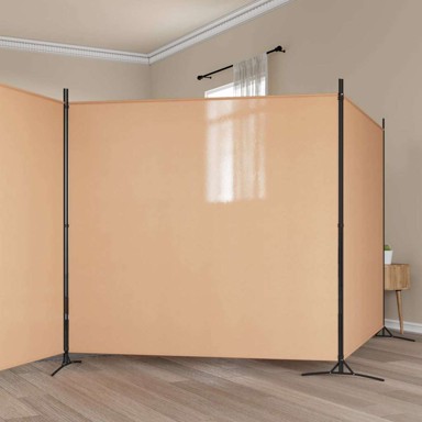 Pregradni zid, 4 panela, 698 x 180 cm, tkanina, bež