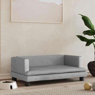 Krevet za pse baršunasti, 80 × 45 × 30 cm, svijetlo siva