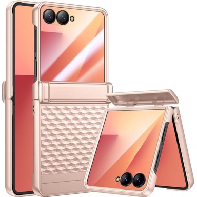 Futrola za Samsung Galaxy Z Flip7 5G, PC futrola, sa staklom, zlatna