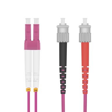 HELOS Optički patch kabel OM4 Duplex LSZH 3,0 mm LC/ST, erika ljubičasta, 1,0 m