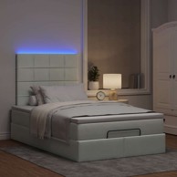 Okvir za krevet s madracima svjetlosivi 120x190 cm baršunasti