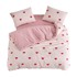 MILA HOME Posteljina Red Heart 160x220 cm za krevet za jednu osobu/produženi krevet s uključenom plahtom 3-dijelna ružičasta
