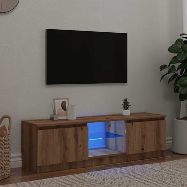 TV Ormarić s LED svjetlima Artisan hrast 140x40x35,5 cm