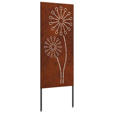 Vrtna pregrada za privatnost, rezbarija okruglo, rđa, 50 × 140 cm, otporni čelik