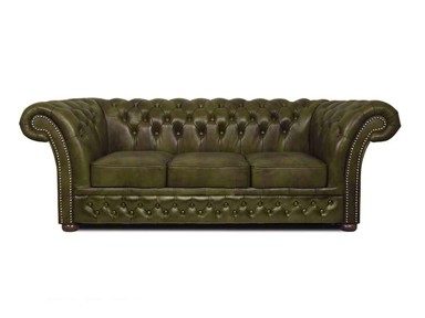 CHESTERFIELD Trosjed Winfield Basic Luxe Leather, 3-sjedišta, Moss Green