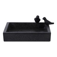 ESSCHERT DESIGN Pojilica za ptice, keramička, crna, Eve