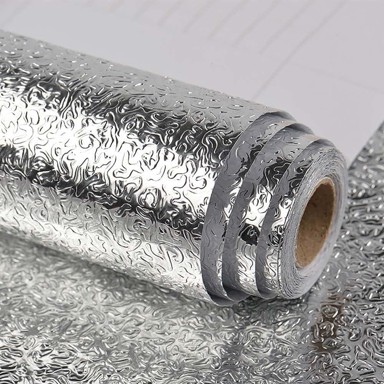 NIKCORP Samoljepljiva vodootporna folija s aluminijskim efektom, 60 × 900 cm, srebrna