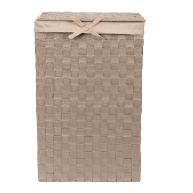 COMPACTOR Smeđa košara za rublje s poklopcem Košara za rublje Linen, visina 60 cm