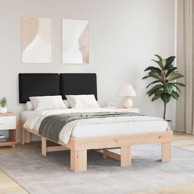 Okvir za krevet s tapiciranim uzglavljem Crna 120 x 190 cm