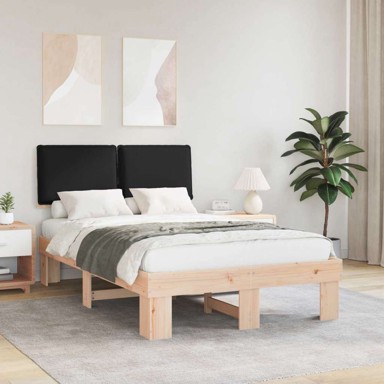 Okvir za krevet s tapiciranim uzglavljem Crna 120 x 190 cm