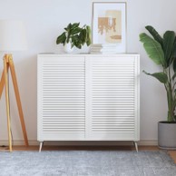 Vrata sa žaluzinama 2 kom masivna borovina bijela 99,3x59,4 cm