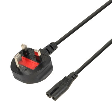 IBOX Euro kabel za napajanje Audio-RTV, 2-pinski, VDE, UK utikač, 1,8 m