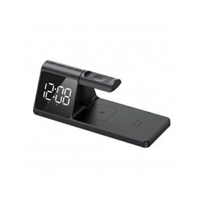 HAVIT Bežični punjač W3042, 3u1, sat, budilica, 15W, crni