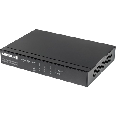INTELLINET Mrežni preklopnik 561174, 5 x Gigabit Ethernet PoE, crni