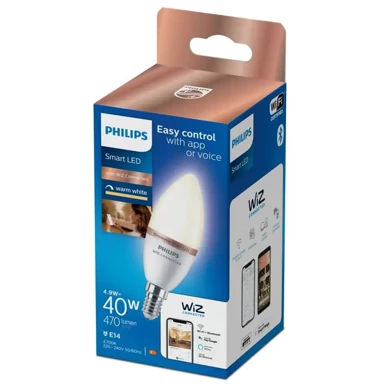 PHILIPS Smart Žarulja, E14, WFB, 40W, C37, 927, dimabilna
