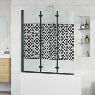 Ograda za tuš, 130 x 130 cm, udarno otporno staklo, crno i prozirno