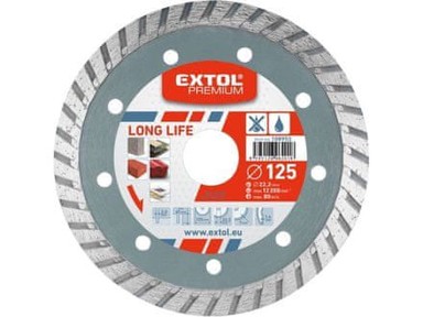 EXTOL PREMIUM Dijamantna rezna ploča 108951 Long Life, turbo, 115 x 22,2 mm, suho/mokro