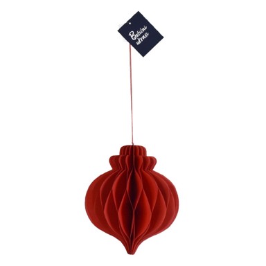 Božićni ukras od papira 15.5x18 cm crveni