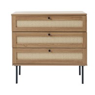 UNIQUE FURNITURE Niska komoda u dekoru hrasta u prirodnoj boji, 80x75 cm Pensacola
