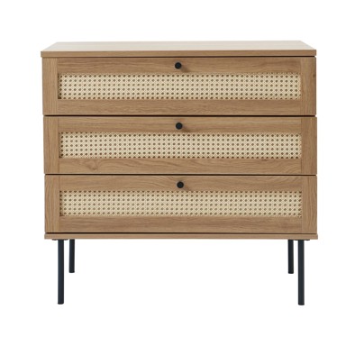 UNIQUE FURNITURE Niska komoda u dekoru hrasta u prirodnoj boji, 80x75 cm Pensacola