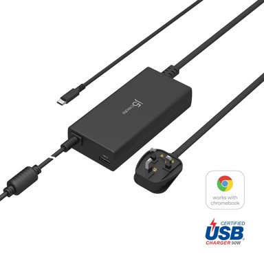 J5CREATE Super punjač JUP2290C-FN 100W PD USB-C, 1.2m kabel, crni