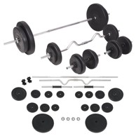 Set šipki i utega, 90 kg