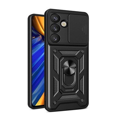Hybrid Armor Camshield kućište sa zaštitom kamere i stalkom za Realme P3 Pro 5G, crno